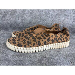 Ilse Jacobsen Shoes Womens Size 38 Brown Leopard Print Perforated Slip On Casual